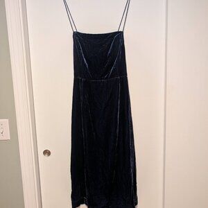 Anthropologie Blue Velvet Cocktail Dress